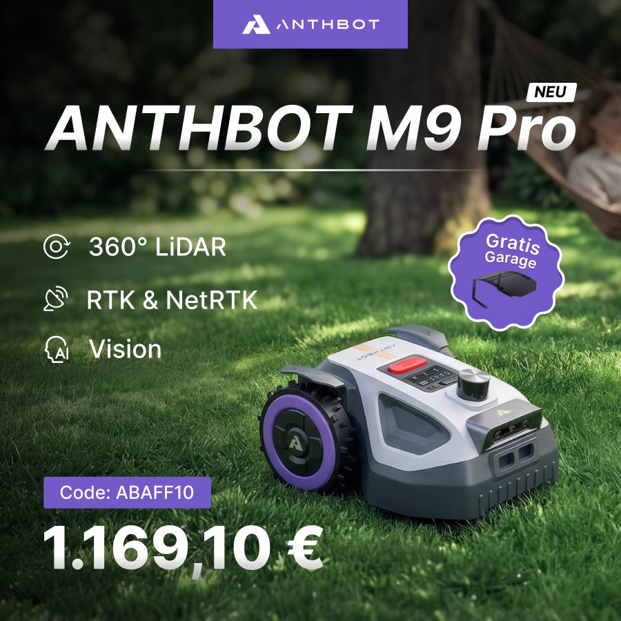 ANTHBOT M9 Pro Aktionsangebot mit gratis Garage