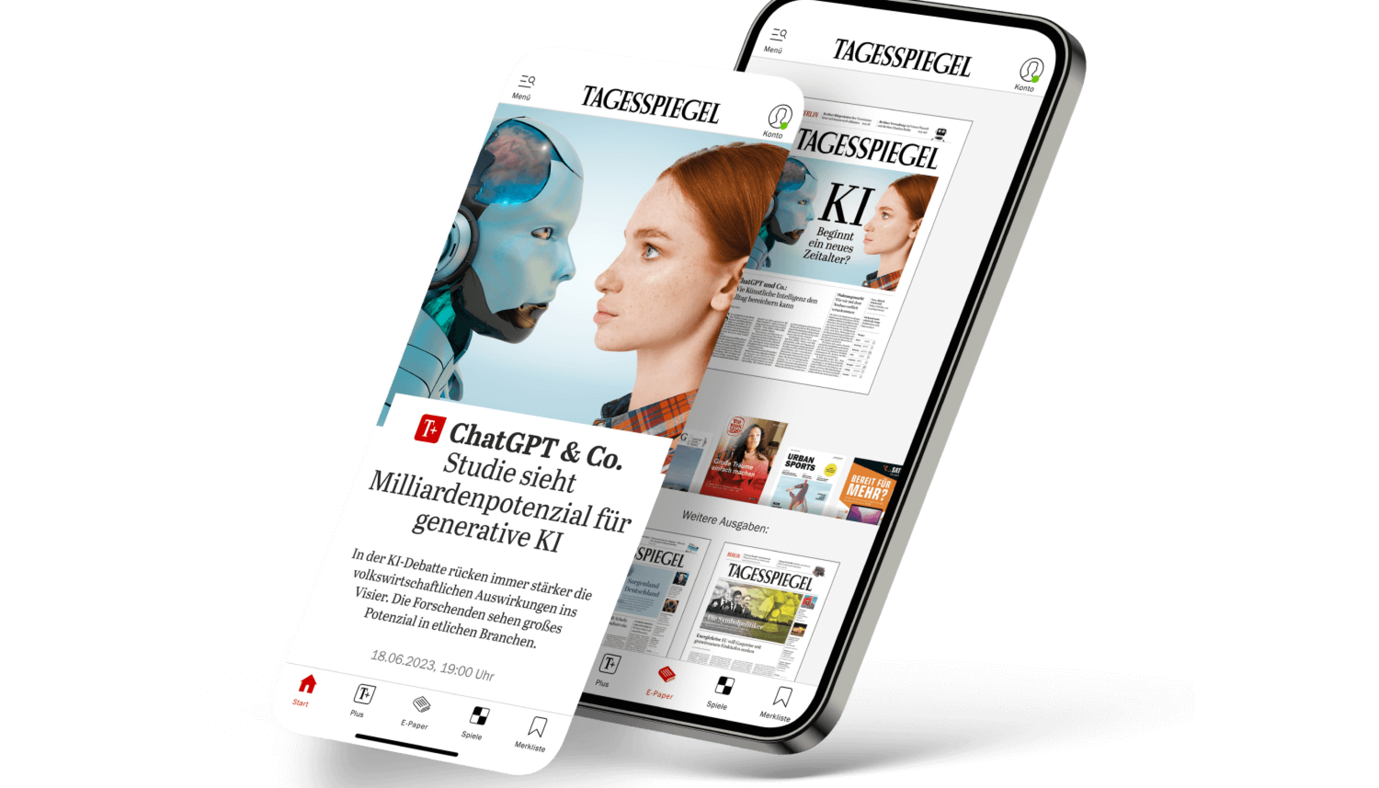 Tagesspiegel Digitale Zeitung auf einem Smartphone
