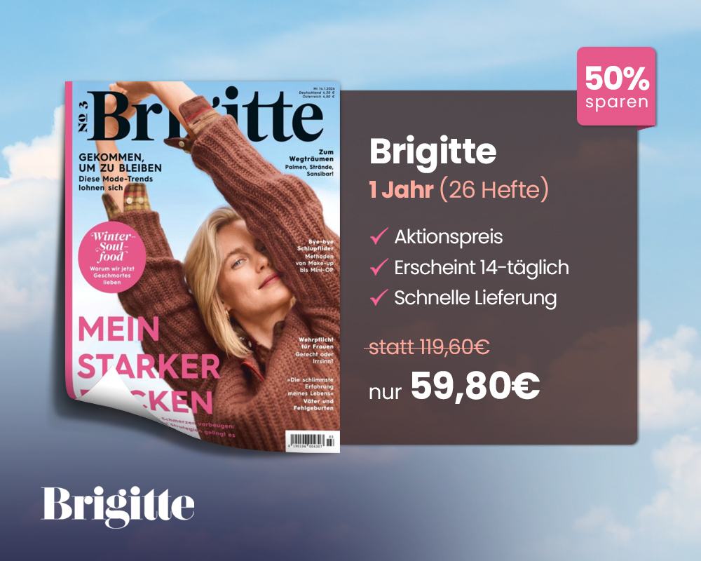Offizielle Aboheld-Startseitenkarte für ein BRIGITTE-Abonnement