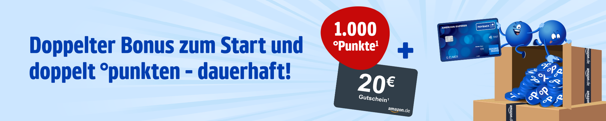 PAYBACK American Express Karte: 1.000 Punkte plus 20 EUR Amazon-Gutschein