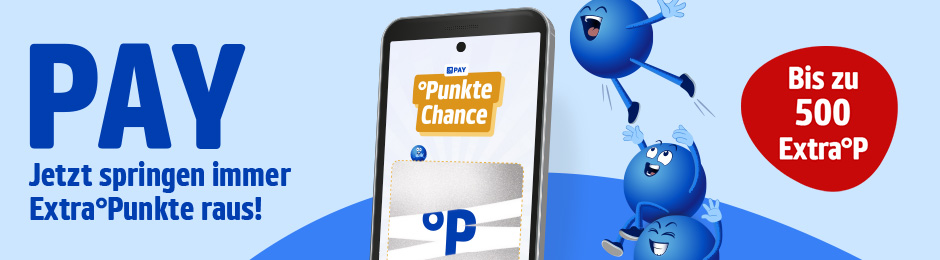 PAY °Punktechance: Bei jeder PAY-Zahlung bis zu 500 Extra°Punkte