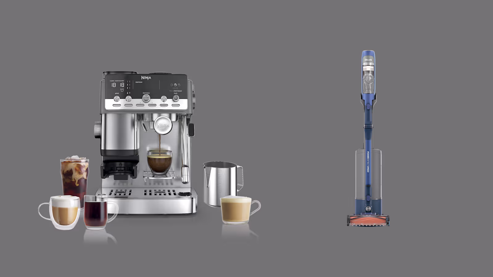 Shark PowerDetect 无线吸尘器与 Ninja Luxe Café MINI Plus 咖啡机