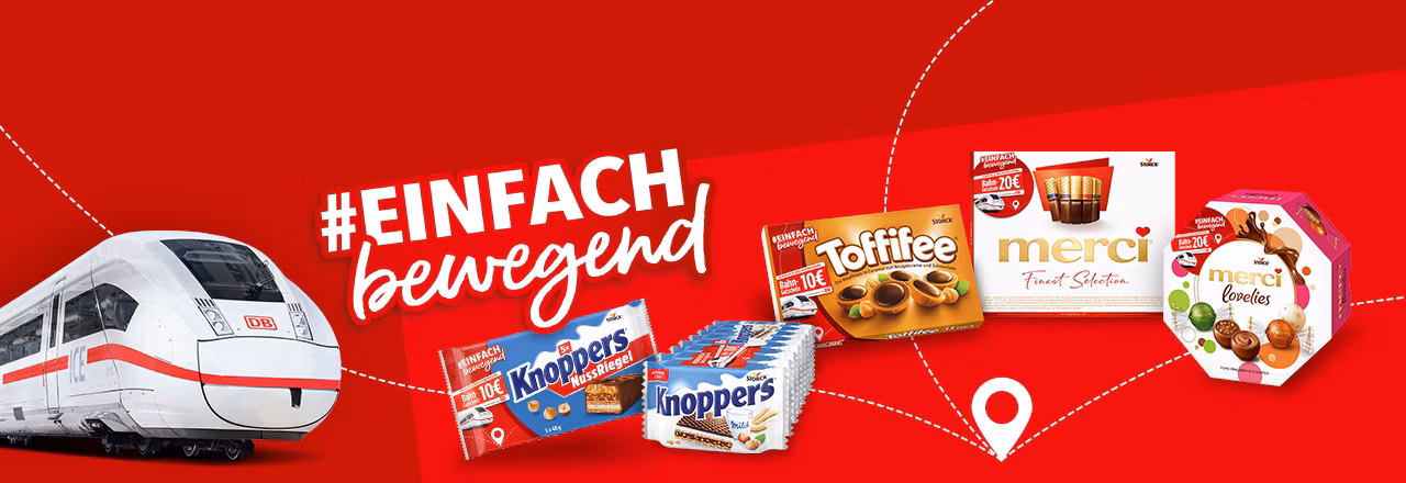 Deutsche Bahn Gutschein: 10 EUR mit Toffifee Aktionspackung