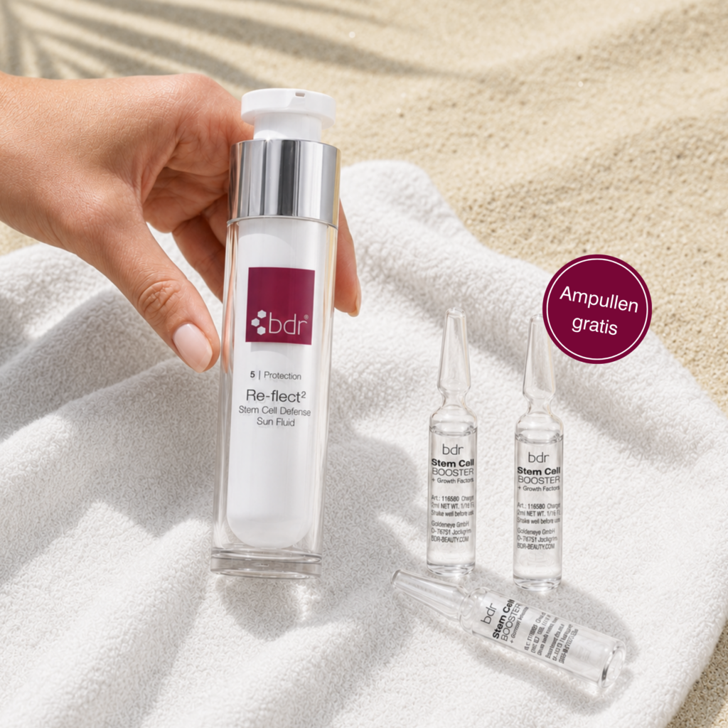 bdr Summer Skin Defence Set mit Re-flect SPF 40 und Stem Cell BOOSTER Ampullen