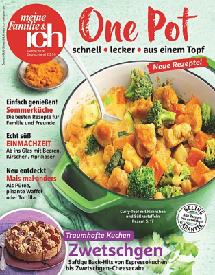 Cover der Burda Foodshop Zeitschrift meine Familie und ich Ausgabe 9 2026