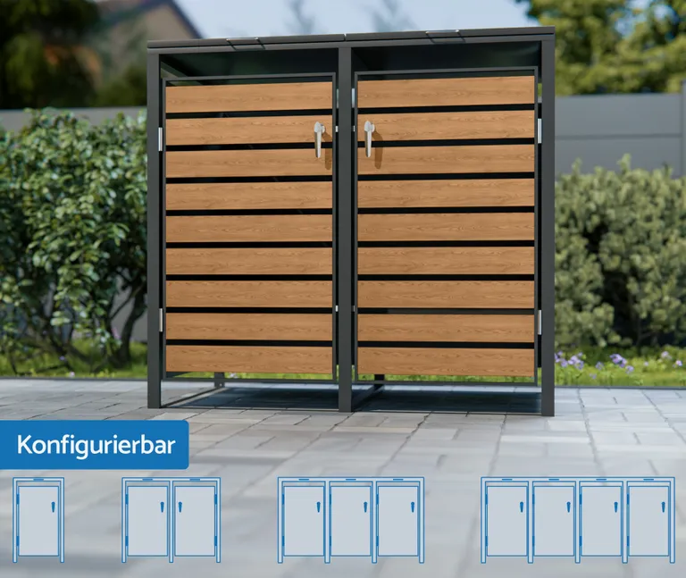 HORI Cleanman 3 Wood Mülltonnenbox für eine Tonne für 249,90 EUR statt 449 EUR bei casando
