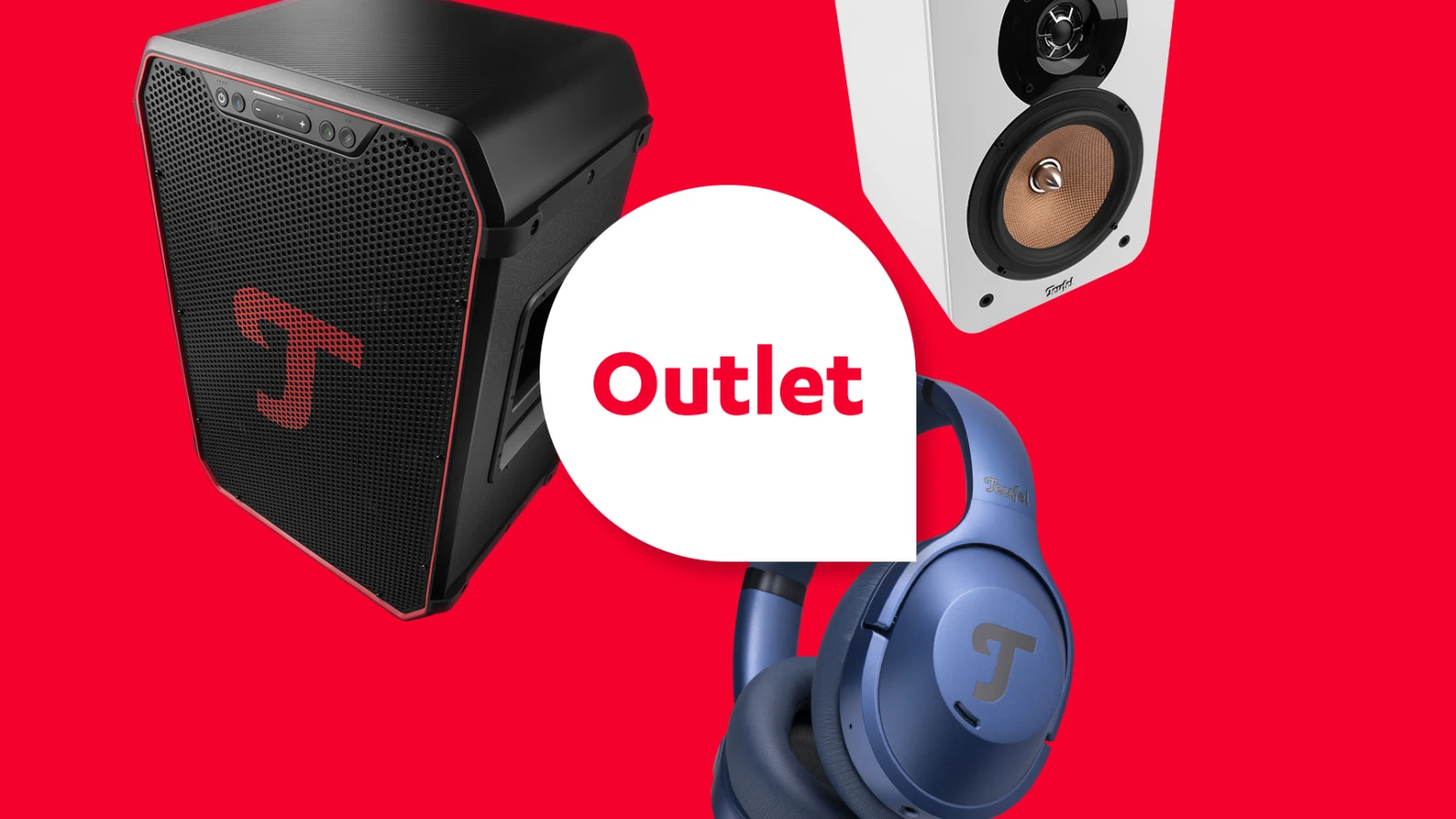 Teufel Outlet 的音箱与耳机商品视觉