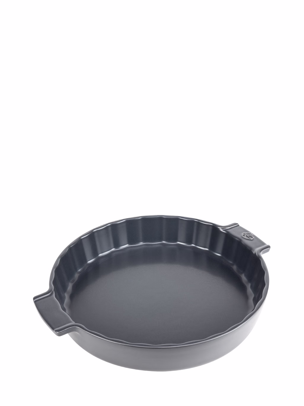 Graue Peugeot Appolia Quicheform aus Keramik, 28 Zentimeter