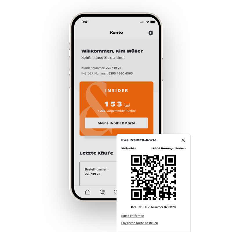 Digitale INSIDER-Karte in der Peek & Cloppenburg App