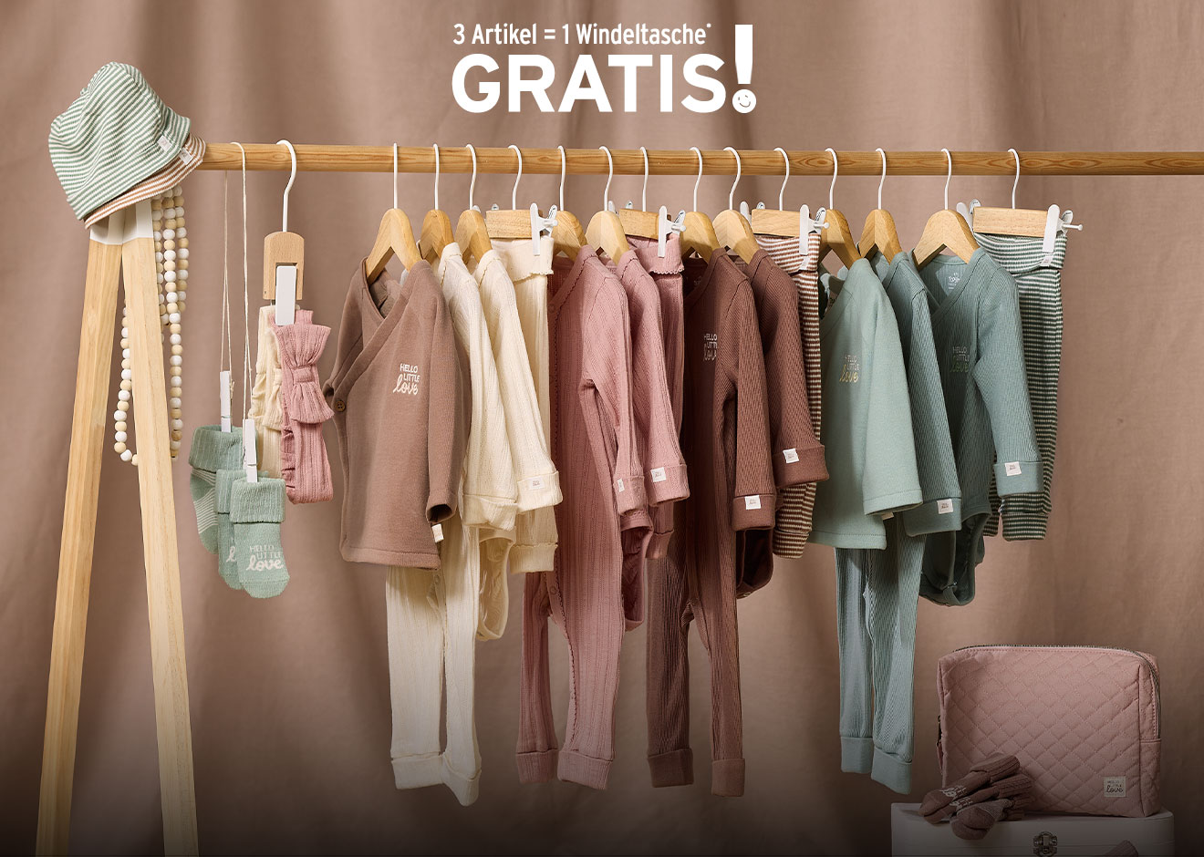 Ernsting's family Newborn-Aktion: Windeltasche gratis beim Kauf von 3 Artikeln