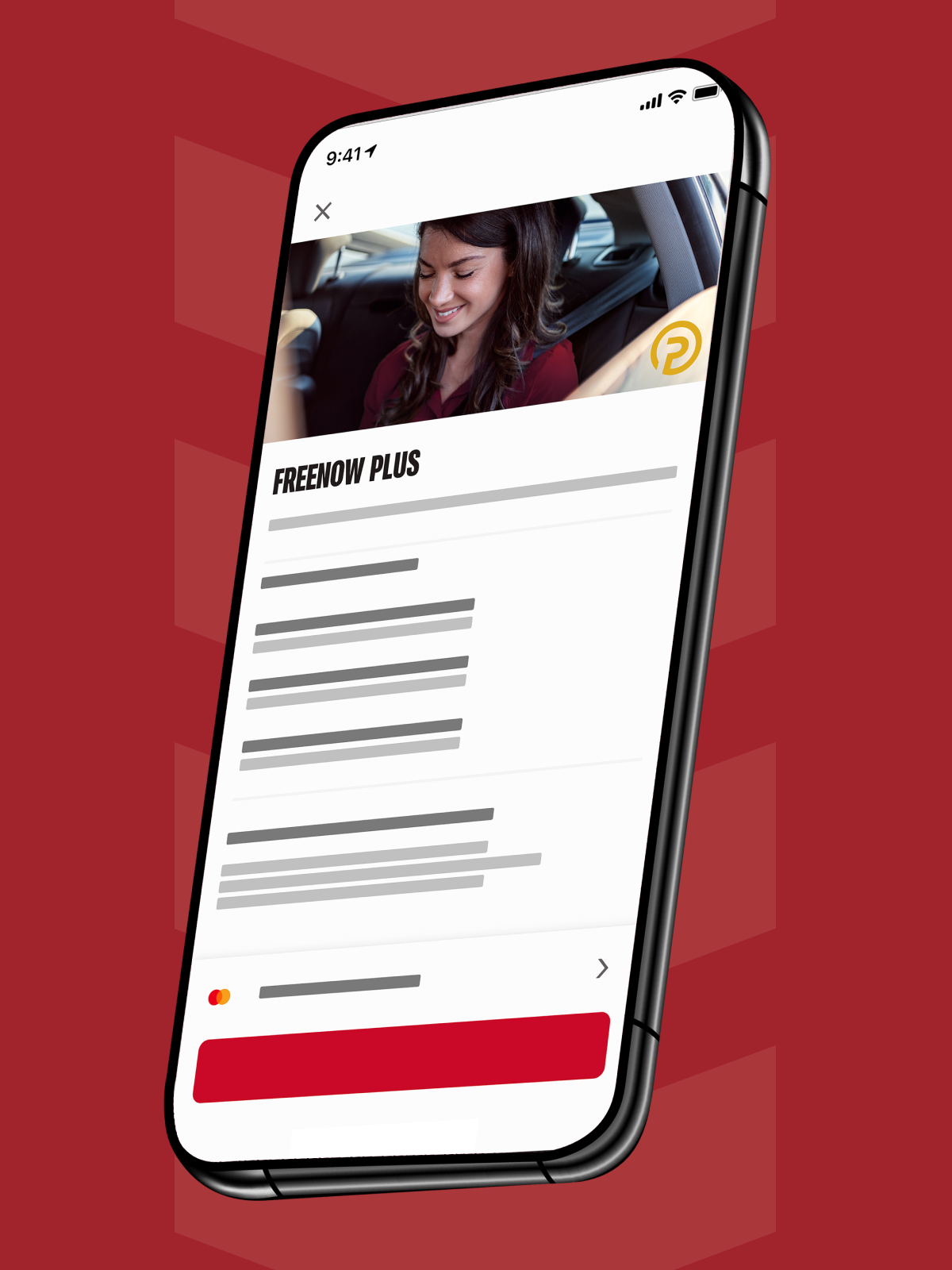 Freenow PLUS 官方 App 订阅界面示意图
