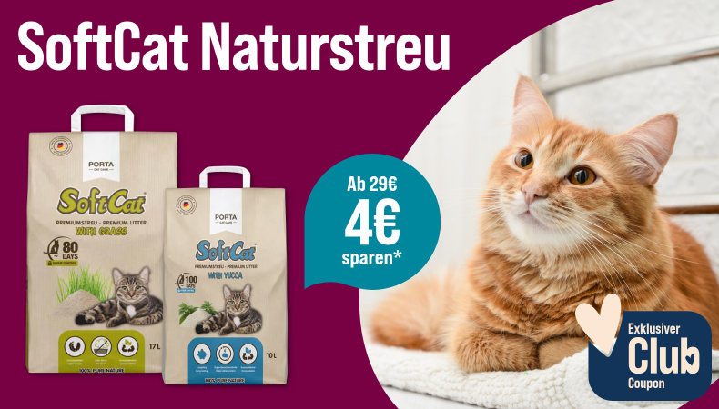 ZooRoyal Club-Coupon: 4 EUR Rabatt auf Softcat Naturstreu ab 29 EUR