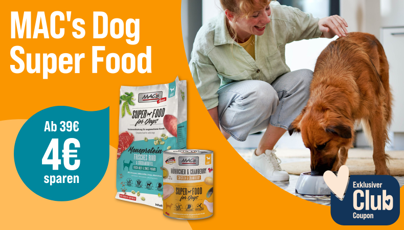 ZooRoyal Club-Coupon: 4 EUR Rabatt auf MAC's Hundefutter ab 39 EUR