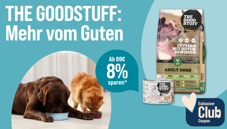 ZooRoyal Club:THE GOODSTUFF 宠物食品满 69 EUR 减 8%