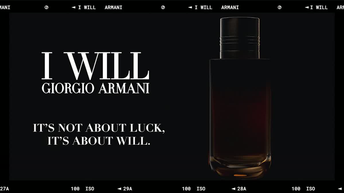 Offizielles Kampagnenmotiv zum Armani-I-WILL-Herrenduft