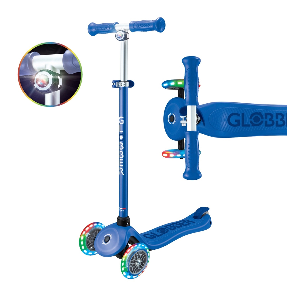 Blauer Globber PRIMO PLUS LIGHTS Kinderroller bei Smyths Toys