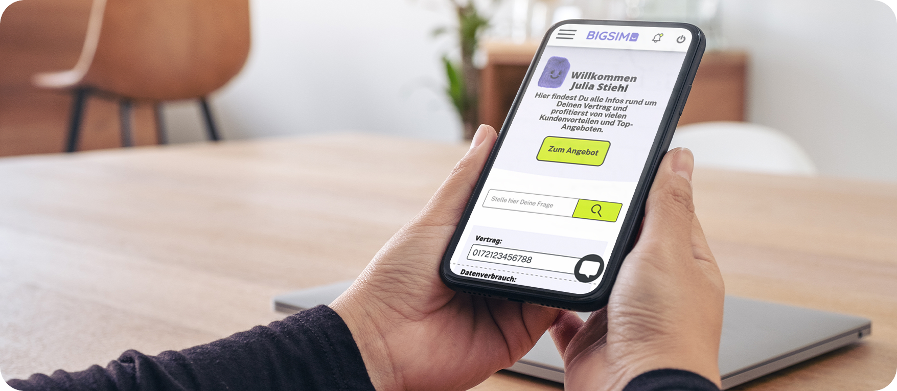BigSIM Servicewelt für Tarif und Rechnung