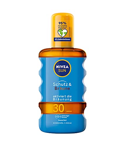NIVEA SUN Schutz und Braeune Sonnenoel Spray LSF 30 Amazon Produktbild