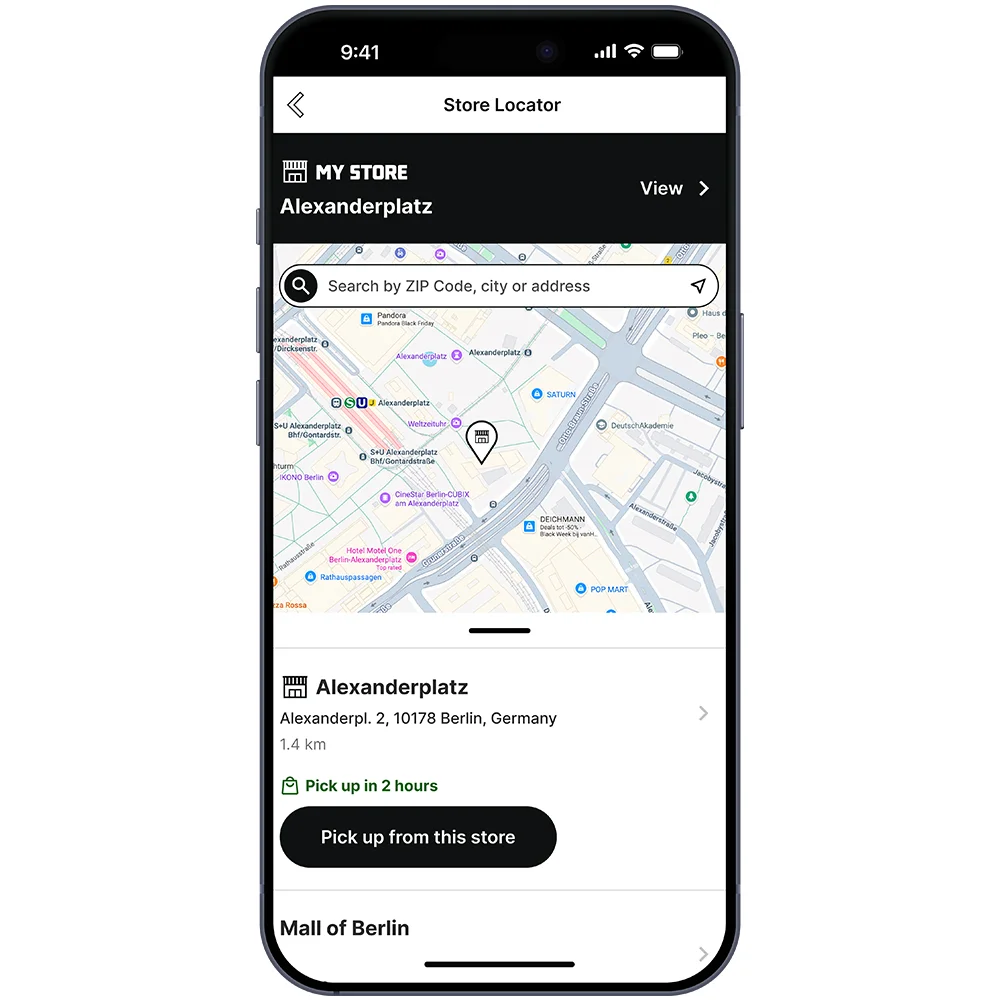 Foot-Locker-App mit Filialsuche und Abholoption in Berlin