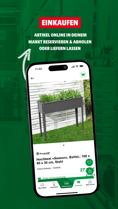 Einkaufen, Marktreservierung und Lieferung in der Hagebau App