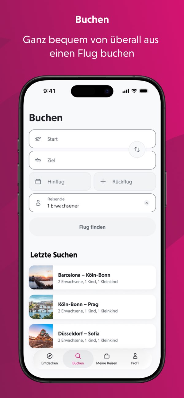Offizielle Eurowings App mit Flugbuchung