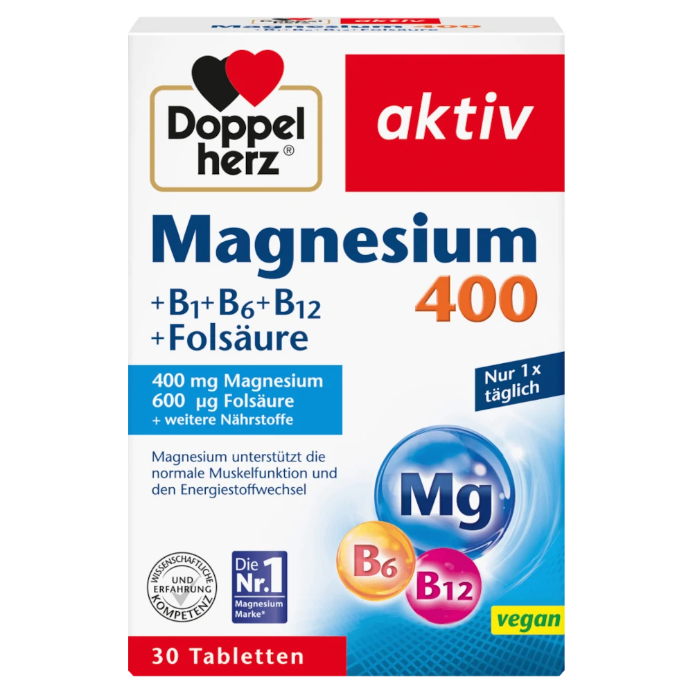 Doppelherz Magnesium 400 + B1/B6/B12/Folsäure
