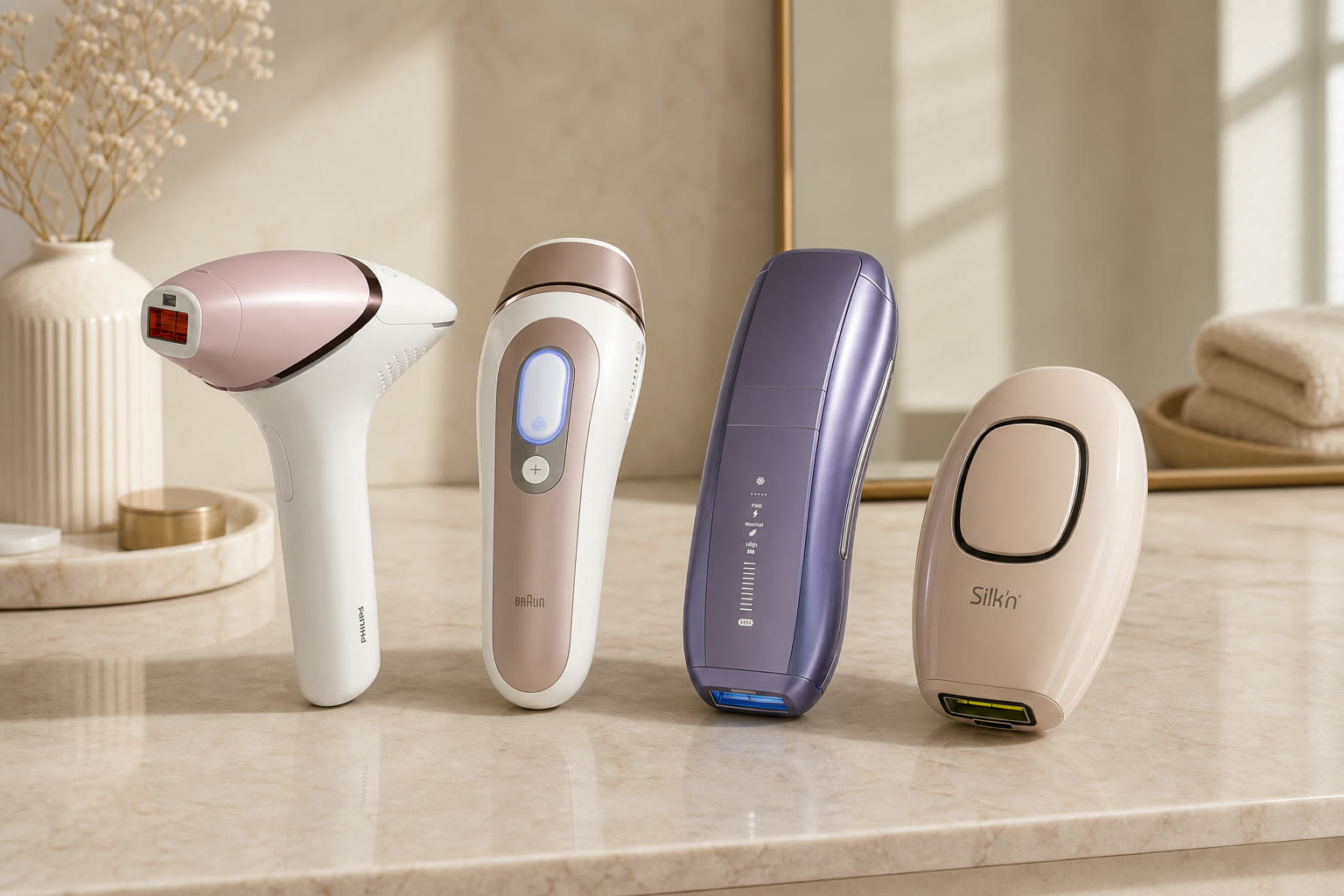 Philips、Braun、Ulike 和 Silk’n 四款家用 IPL 脱毛仪对比