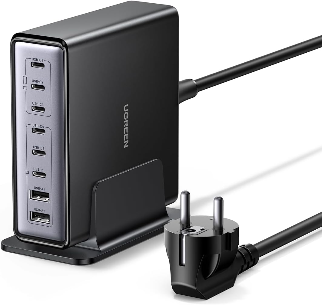 UGREEN 200W GaN 8-Port USB-C Desktop Ladestation offizielles Amazon Produktbild