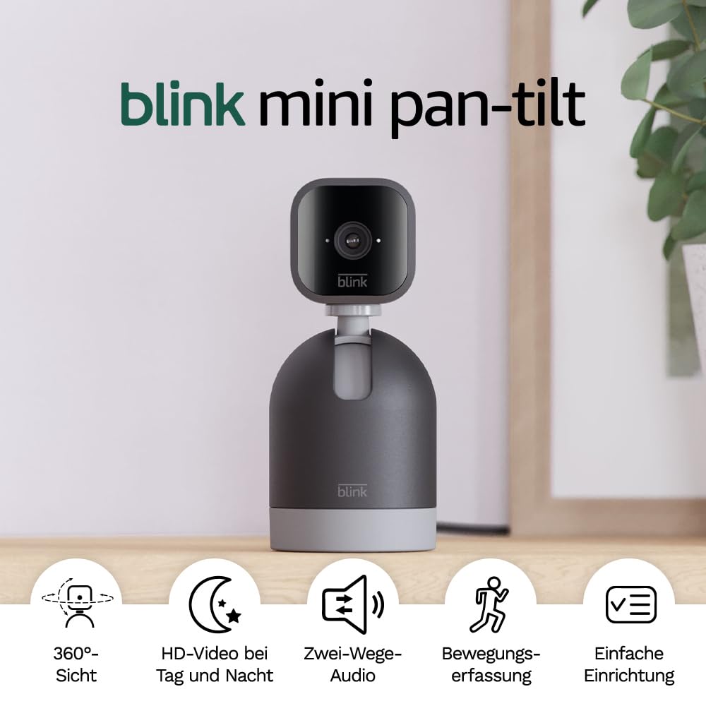 黑色 Blink Mini Pan-Tilt 室内摄像头