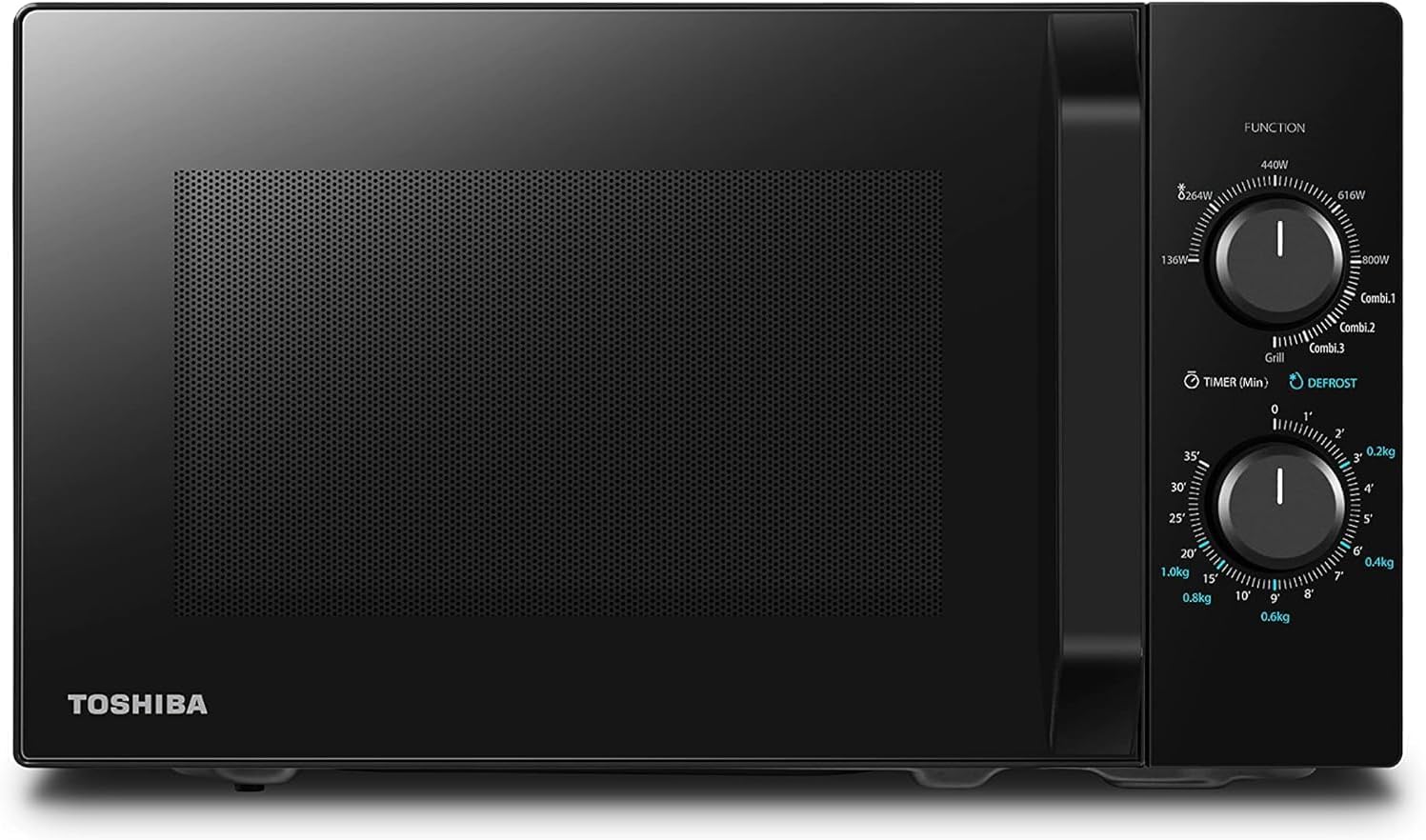 Schwarze Toshiba MW2-MG20PF Mikrowelle mit Grill