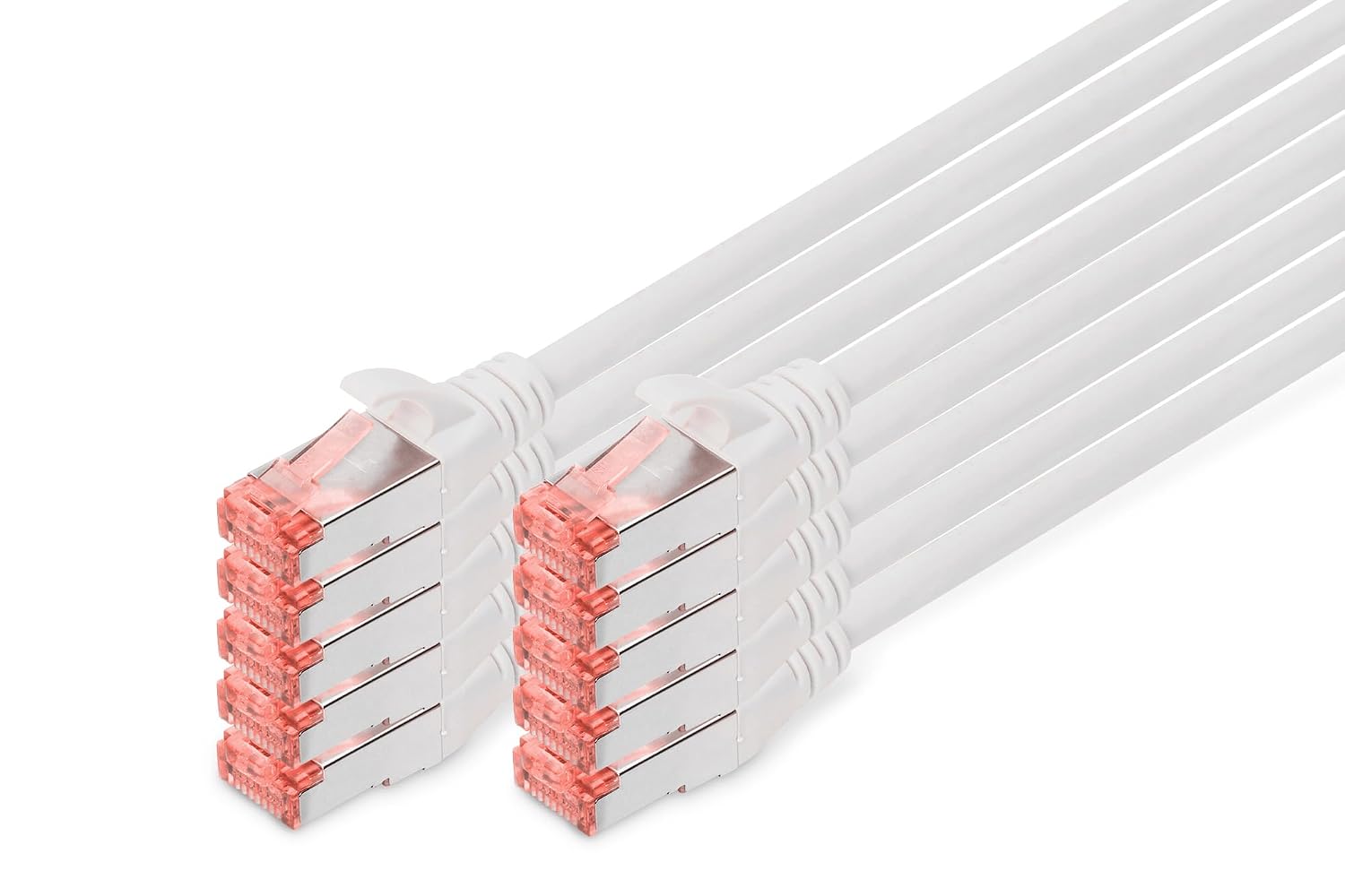 Graue DIGITUS CAT-6-S/FTP-Patchkabel im Zehnerpack