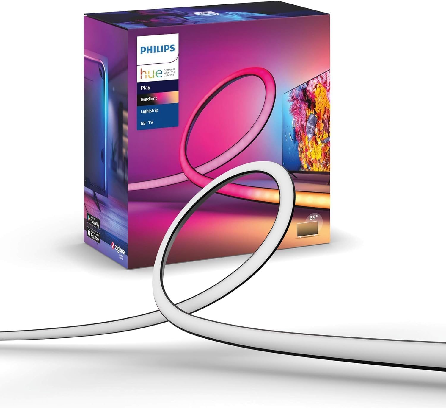 适配65英寸电视的Philips Hue Play Gradient灯带