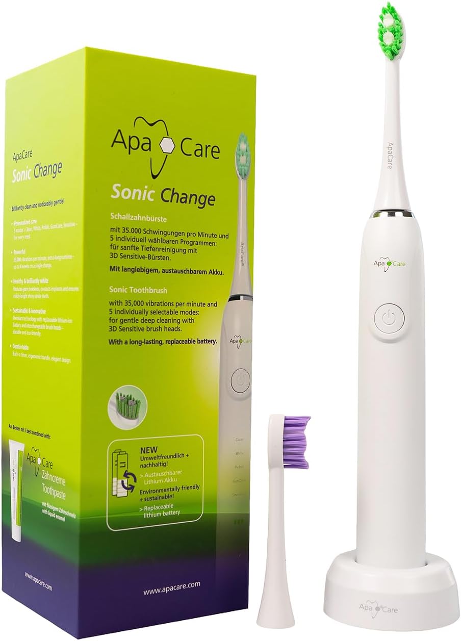 Weiße ApaCare Sonic Change Schallzahnbürste