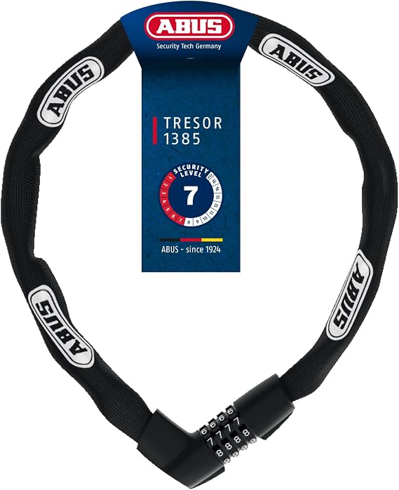 Amazon 德国站的橙色 ABUS Tresor 1385/85 自行车链锁