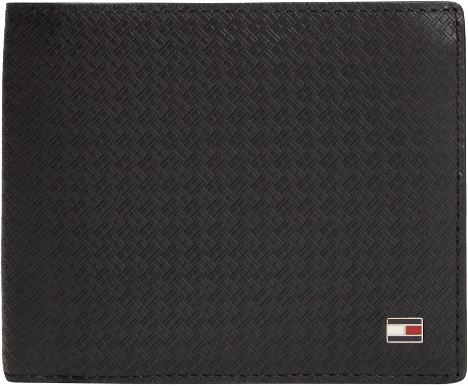 Tommy Hilfiger Emboss and Coin schwarze Leder-Geldbörse