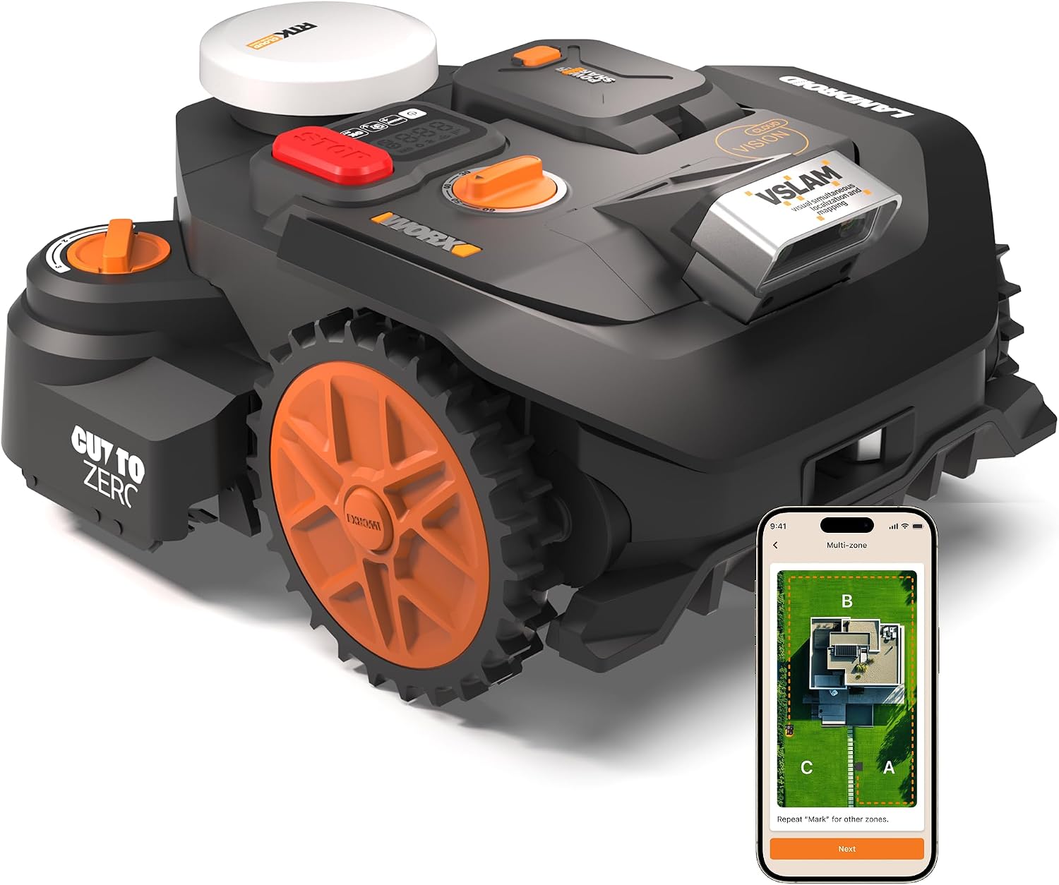 WORX Landroid Vision WR306E Mähroboter ohne Begrenzungskabel