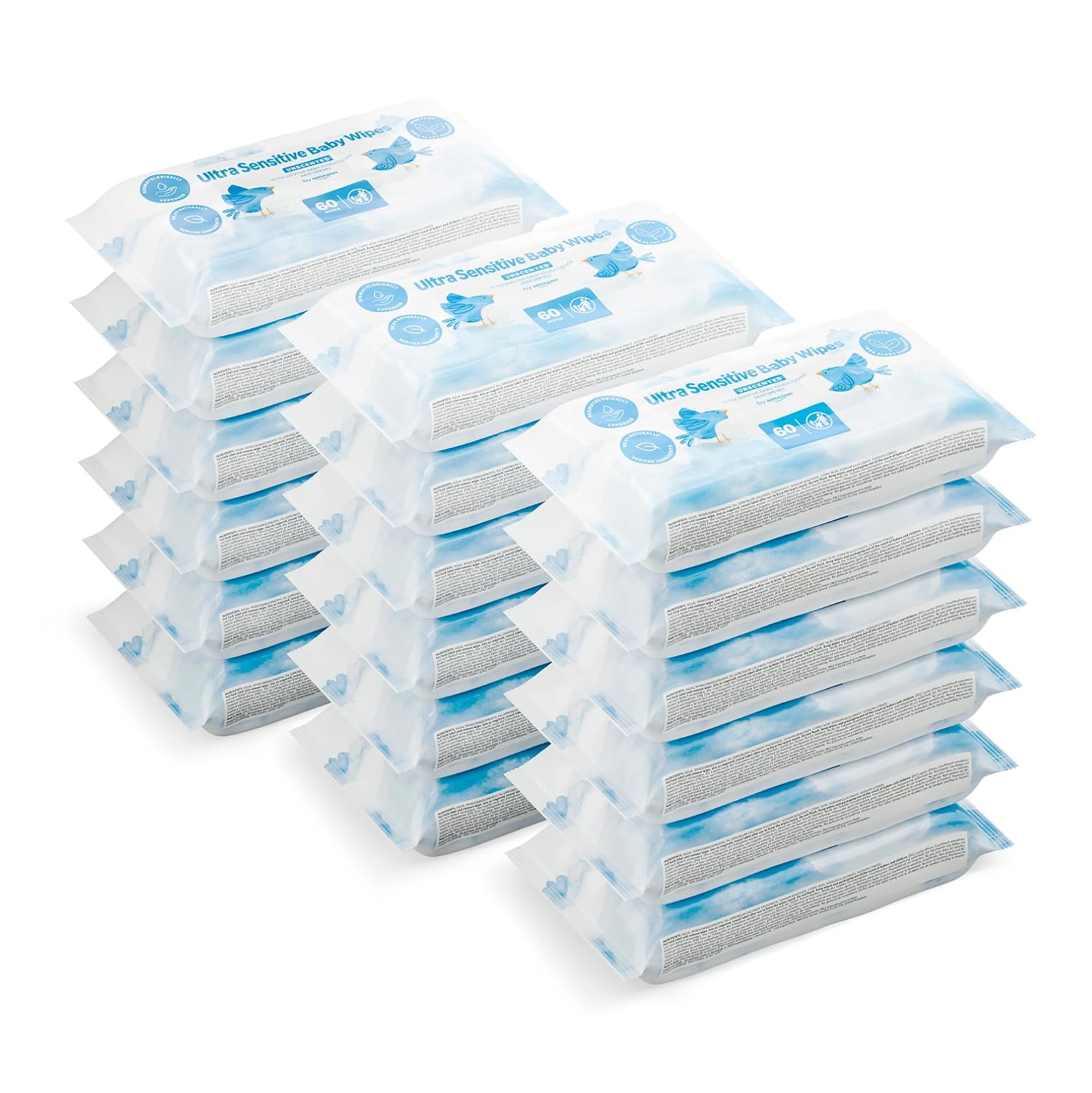 by Amazon Ultra Sensitive Babyfeuchttücher, 18 Packungen mit 1080 Tüchern