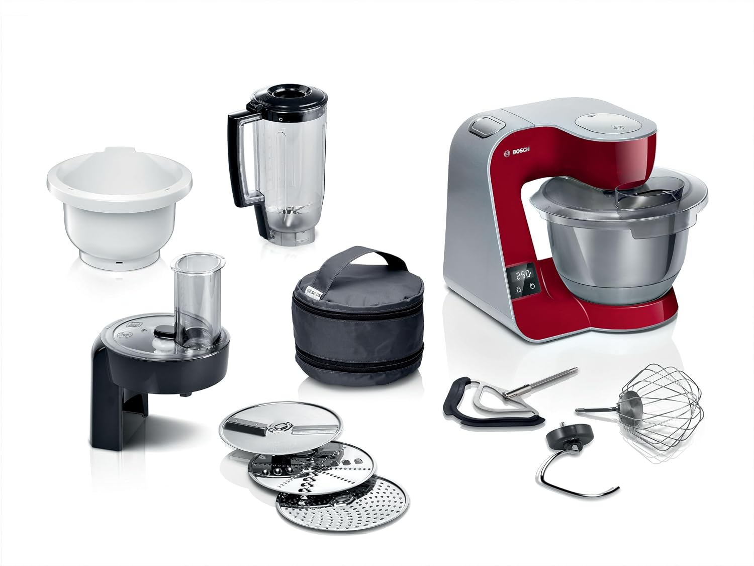 Bosch MUM5X734 Küchenmaschine Produktbild in Dunkelrot