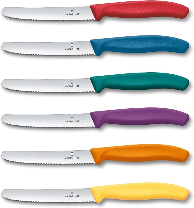 Sechs farbige Victorinox Swiss Classic Frühstücksmesser