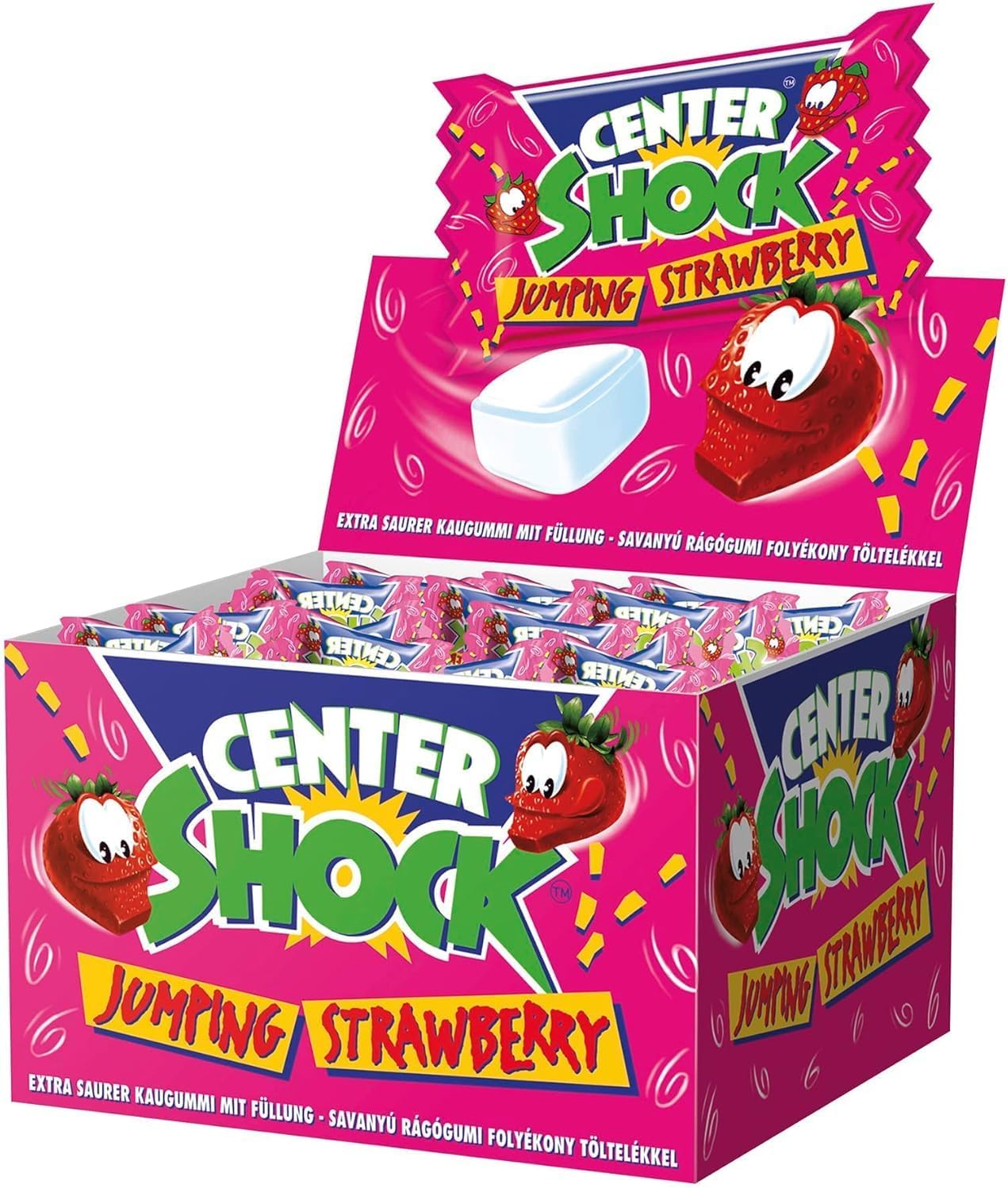 Center Shock草莓酸味口香糖100颗盒装