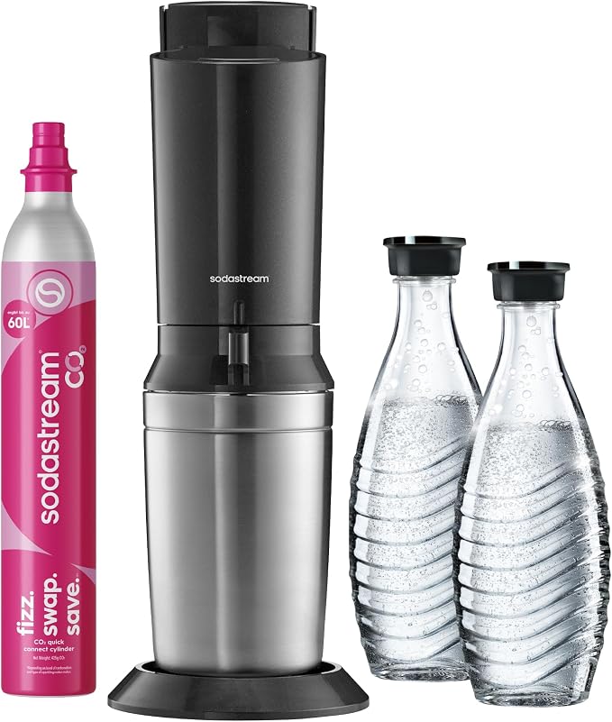 SodaStream CRYSTAL 3.0 Set mit zwei Glaskaraffen und CO2-Zylinder
