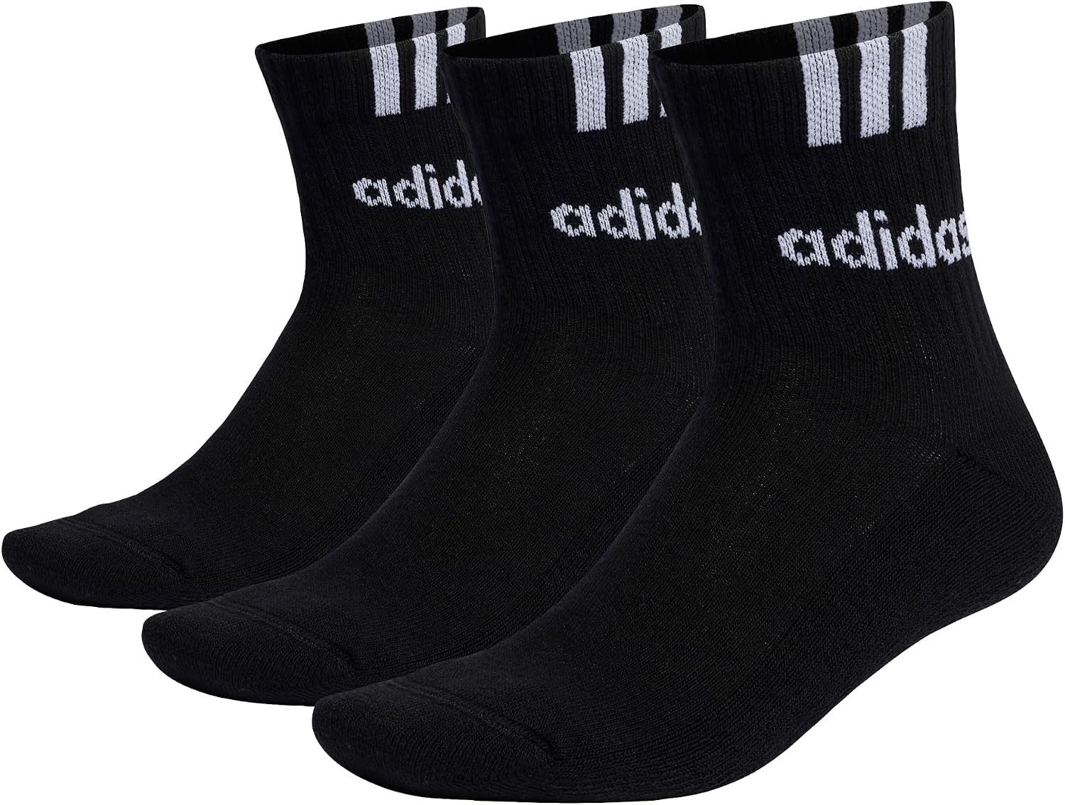adidas 黑白配色 Half-Crew 半筒袜 3 双装