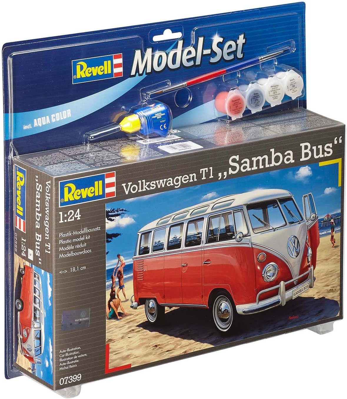 Revell VW T1 Samba Bus Modellbausatz im Maßstab 1 zu 24