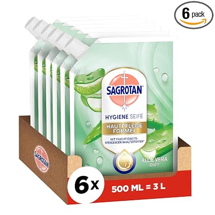Amazon 德国站 Sagrotan 芦荟洗手液补充装 6×500 ml