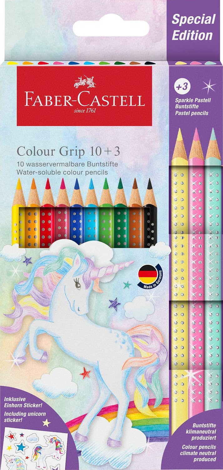 Amazon Faber-Castell Colour Grip 独角兽彩铅 13 件套 5.99 EUR,原价 9.99 EUR