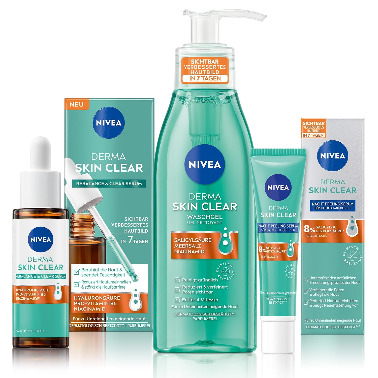 NIVEA Derma Skin Clear Routine-Set für die Gesichtspflege