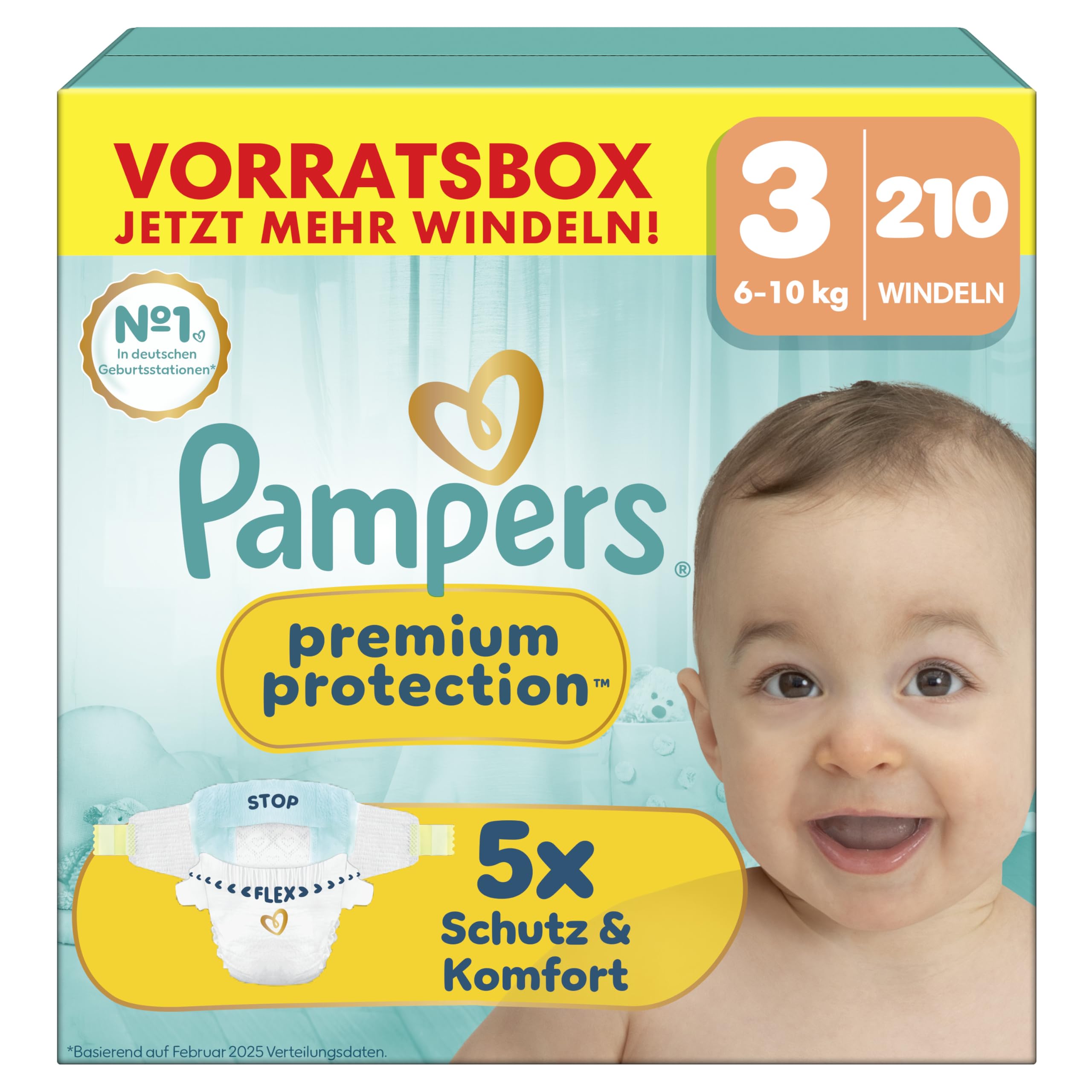 Pampers Premium Protection Größe 3 mit 210 Windeln