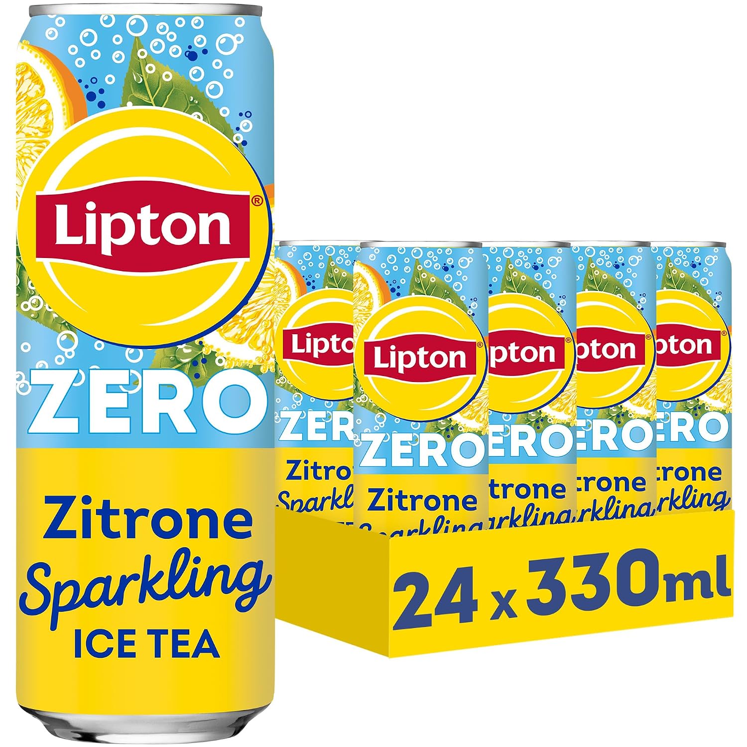 Lipton 无糖柠檬气泡冰茶 24 罐装