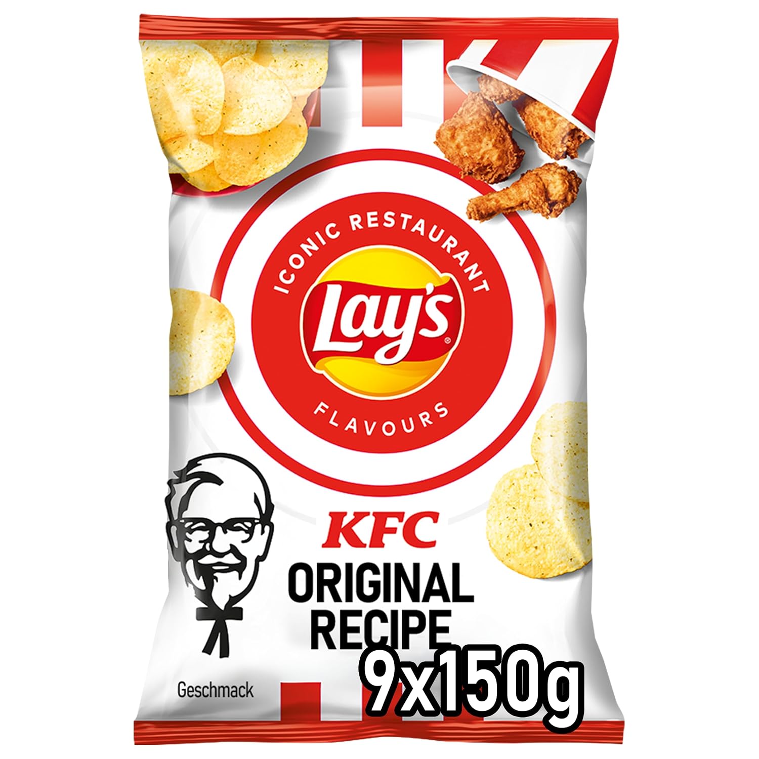 Lay’s KFC Kartoffelchips Multipack mit neun Beuteln à 150 g