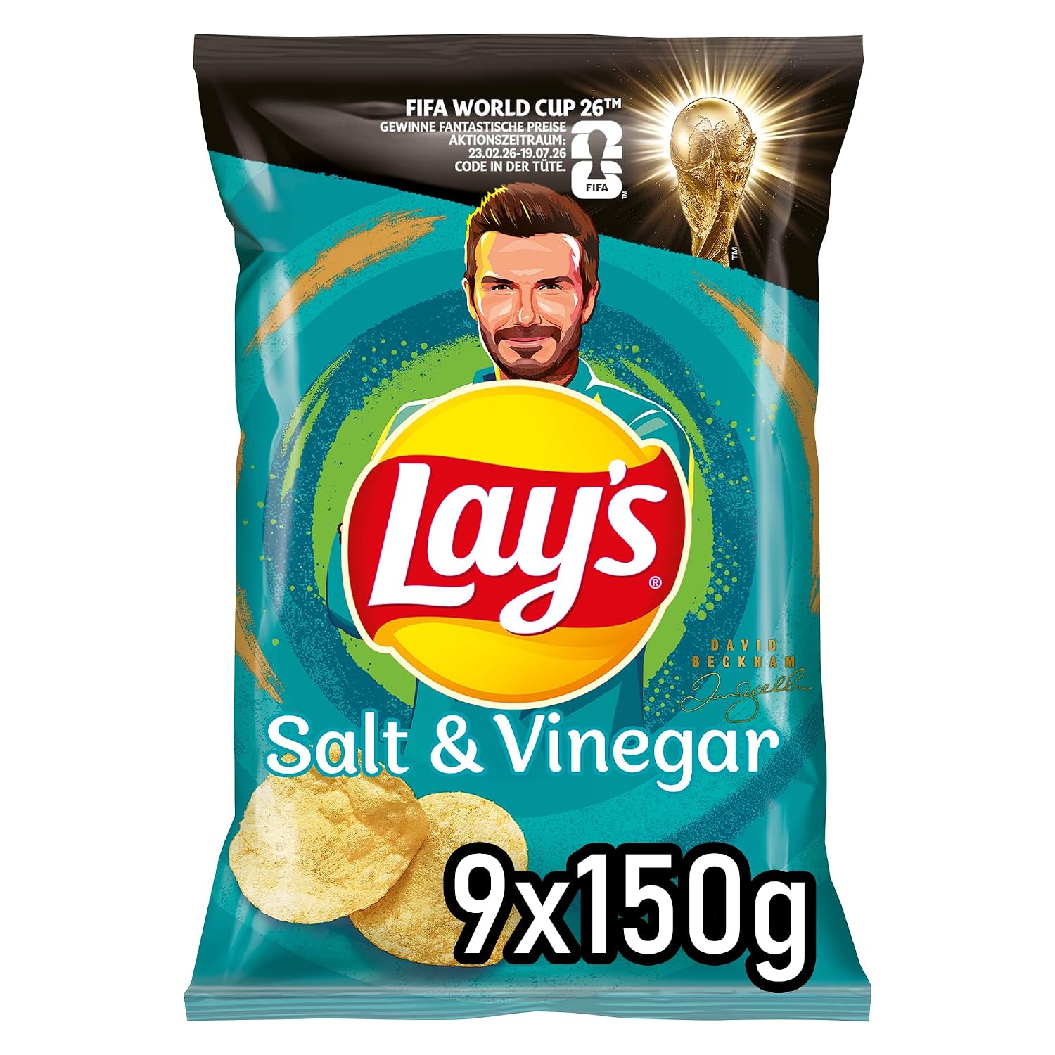 Lay's Salt & Vinegar Chips 9 x 150 g